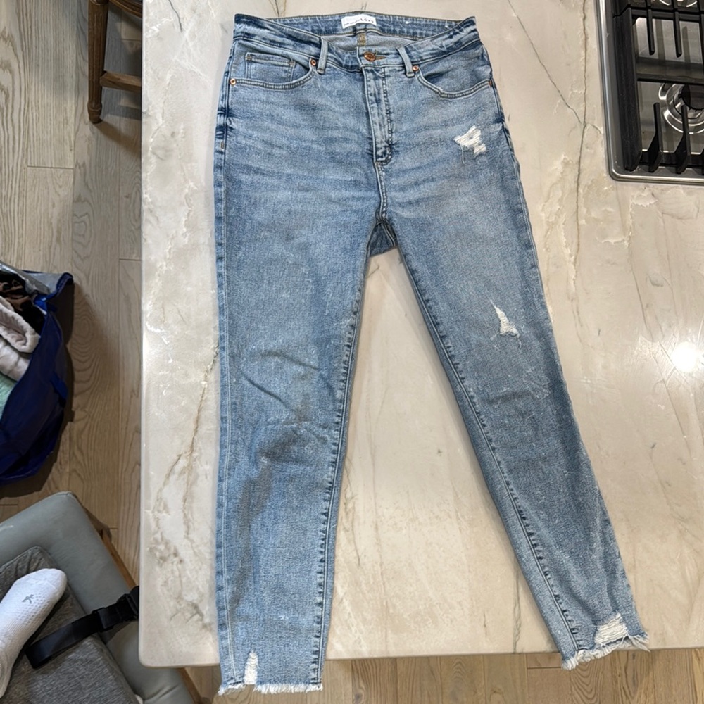 Women's Blue Distressed Jeans